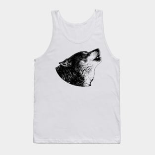 Wolf howling at the moon Tank Top